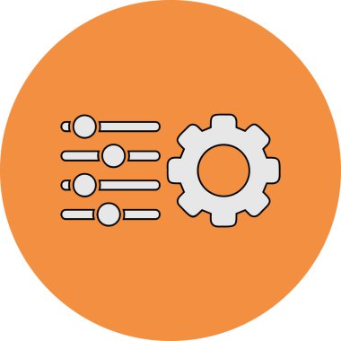 düz ayar simgesi, vektör illüstrasyonu