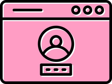 Basit tarayıcı simgesi, vektör illüstrasyonu