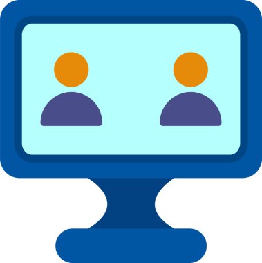 Ana hatlı biçim vektör illüstrasyon tasarımında konferans simgesi