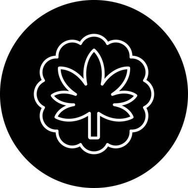 Marihuana ikonu, ot sembolü, vektör illüstrasyonu