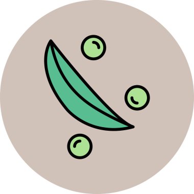 Yeşil Bezelye Modern Simgesi, Vektör İllüstrasyonu 