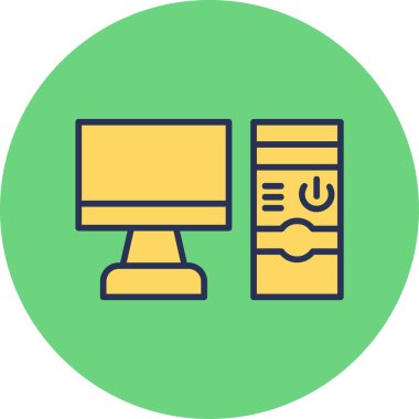 bilgisayar simgesi, vektör illüstrasyonu basit tasarım