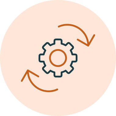 düz ayar simgesi, vektör illüstrasyonu