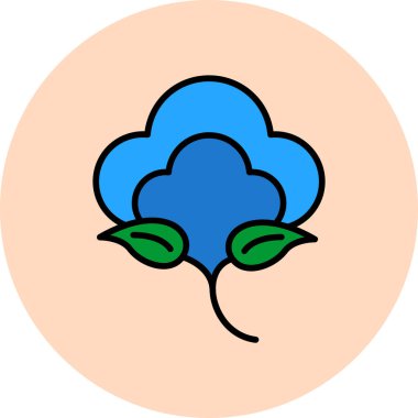 Pamuk bitkisi simgesi, vektör çizimi