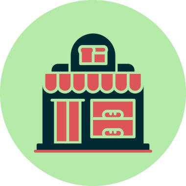 Fırın Dükkanı simgesi vektör illüstrasyonu 