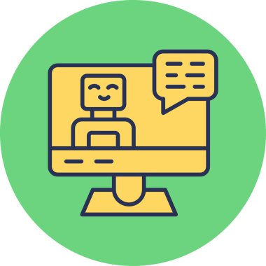 Robot. Web simgesi basit illüstrasyon