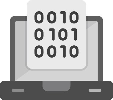 İkili veri simgesinin basit soyut vektör çizimi