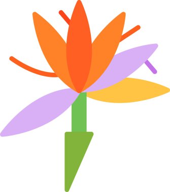 Cennet Kuşu çiçek ikonu vektör illüstrasyonu