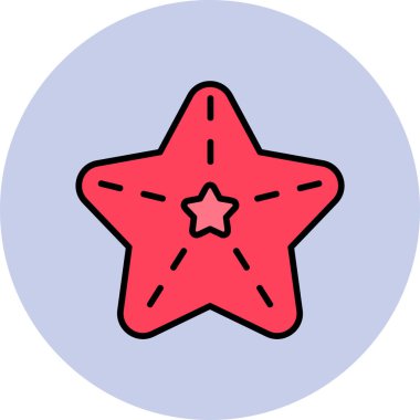 denizyıldızı düz ikon vektör çizimi 