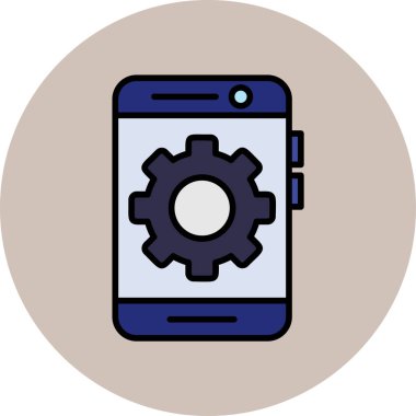 Akıllı telefon simgesinin basit tasarımı, vektör biçimi illüstrasyonu