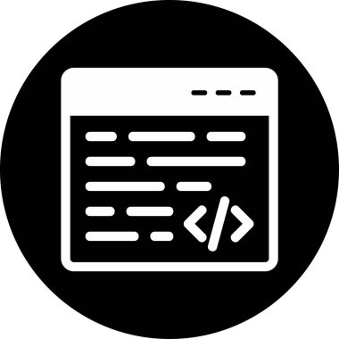 bilgisayar kodlama simgesi, vektör illüstrasyonu