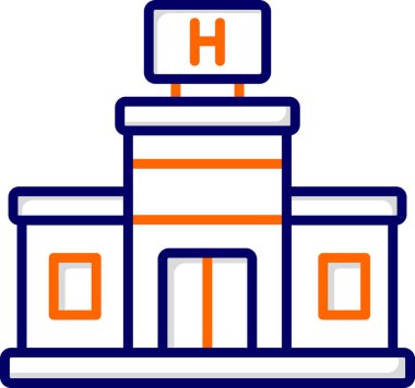 Hastane binası simgesi, vektör illüstrasyonu basit tasarım