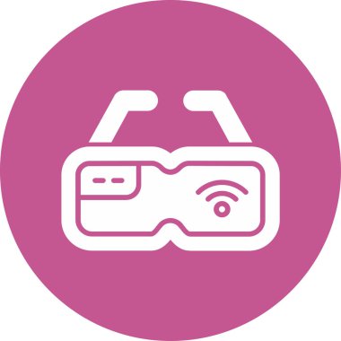 sanal gözlük simgesi, vektör illüstrasyonu 