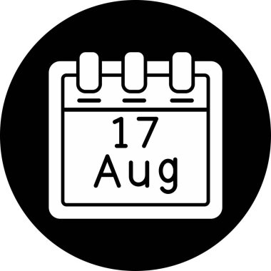 Ağustos takvim simgesi. vektör illüstrasyonu