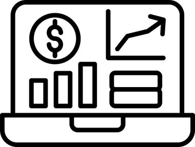 Kârlı bar tablosu vektör simgesi. 