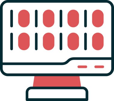 İkili Kod, Web simgesi basit illüstrasyon