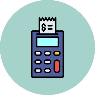 Pos terminal simgesi, vektör illüstrasyonu basit tasarım