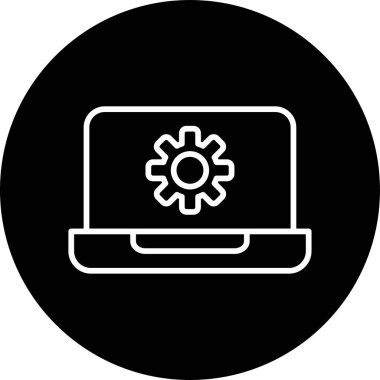 dizüstü bilgisayar simgesi, vektör illüstrasyonu basit tasarım