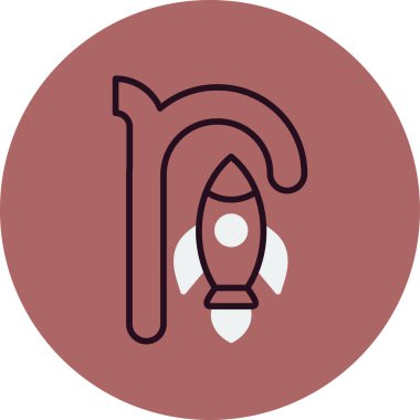 Küçük harf r 'nin vektör çizimi                      