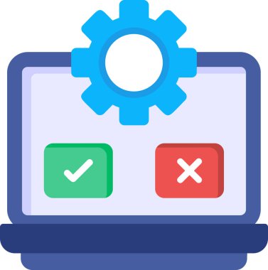 Test süreci simgesi, vektör illüstrasyonu basit tasarım