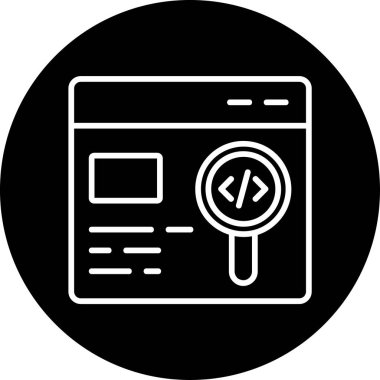 Bir vektör simgesi olarak soyut bir web aramasının basit bir illüstrasyonu.