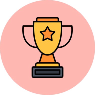 Kupa simgesi, vektör illüstrasyonu basit tasarım