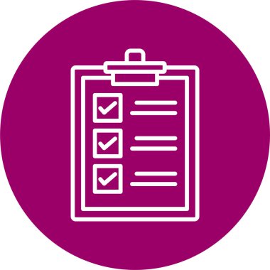 Web kullanımı için bir kontrol listesi sembolünün grafiksel tasviri.