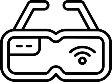 sanal gözlük simgesi, vektör illüstrasyonu 