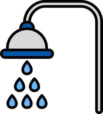 Duş. Web simgesi vektör illüstrasyonu