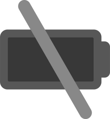 Uygulama veya web sayfası için boş pil simgesi, basit illüstrasyon 