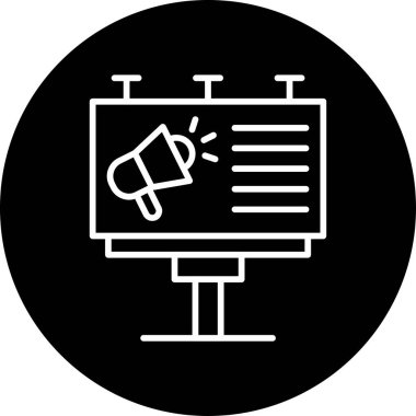 reklam panosu simgesi, vektör illüstrasyonu basit tasarım