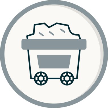 Maden arabası. Web simgesi basit illüstrasyon