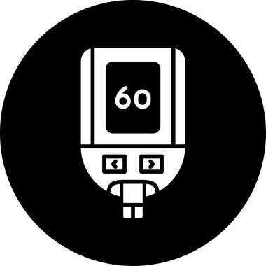 Glucometer simgesi, vektör illüstrasyonu basit tasarım