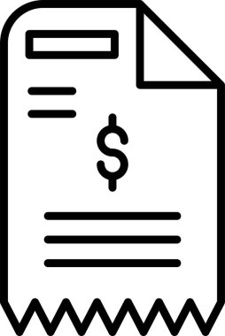 iş makbuzu simgesi, vektör illüstrasyonu