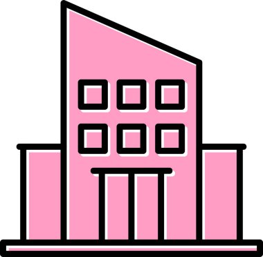 Şehir binası simgesi, vektör illüstrasyonu basit tasarım