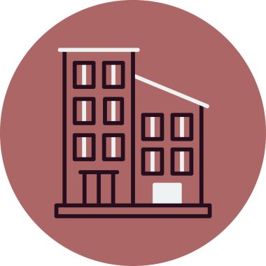 Daire binası simgesi, vektör illüstrasyonu basit tasarım