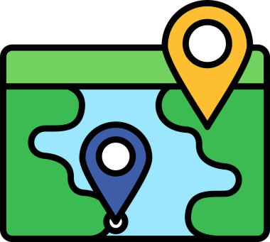 Konum haritası işaretleyici. vektör simgesi