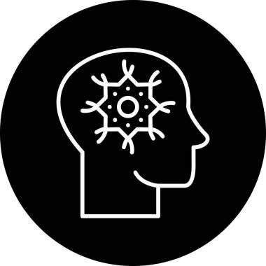 Beyin Nöron simgesi, vektör illüstrasyonu  