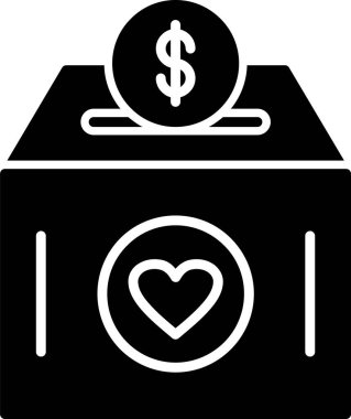 Bağış kutusu ikonu vektör illüstrasyonu