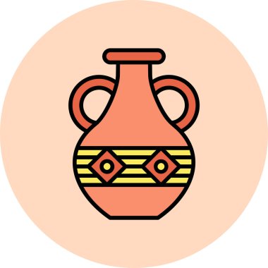 Vazo. Web simgesi basit illüstrasyon