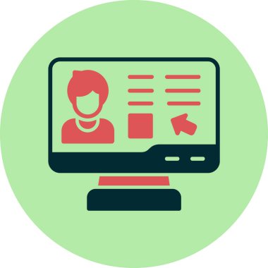 Çevrimiçi Oy Simgesi Vektör İllüstrasyonu