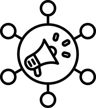 Pazarlama simgesinin basit doğrusal çizimi