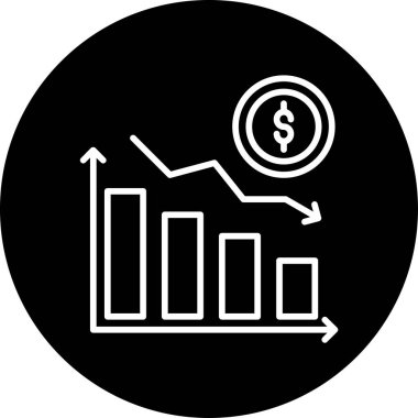 Kayıp grafiği. Web simgesi basit illüstrasyon