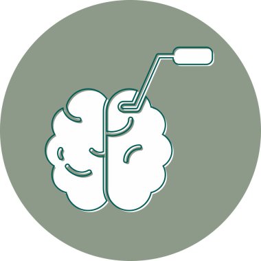 Beyin Simgesi Basit Vektör İllüstrasyonu 