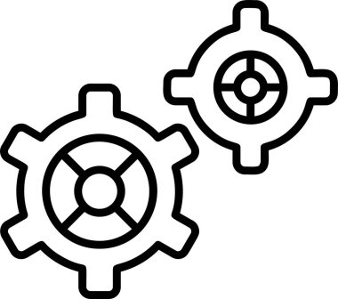 Düz dişli simge vektör çizim