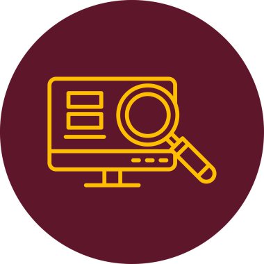 Soruşturma. Web simgesi basit illüstrasyon