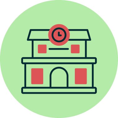 Tren İstasyonu simgesi, vektör illüstrasyonu basit tasarım