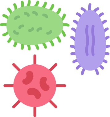 Mikroorganizmalar. Web simgesi basit illüstrasyon