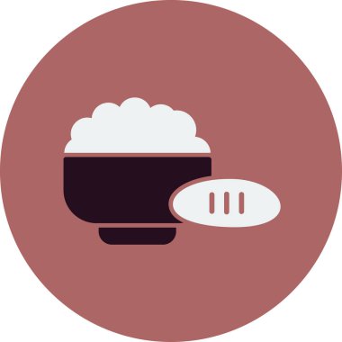 Karbonhidrat ikonlu yemekler, vektör çizimi basit tasarım