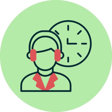 operatör düz simge, vektör, illüstrasyon